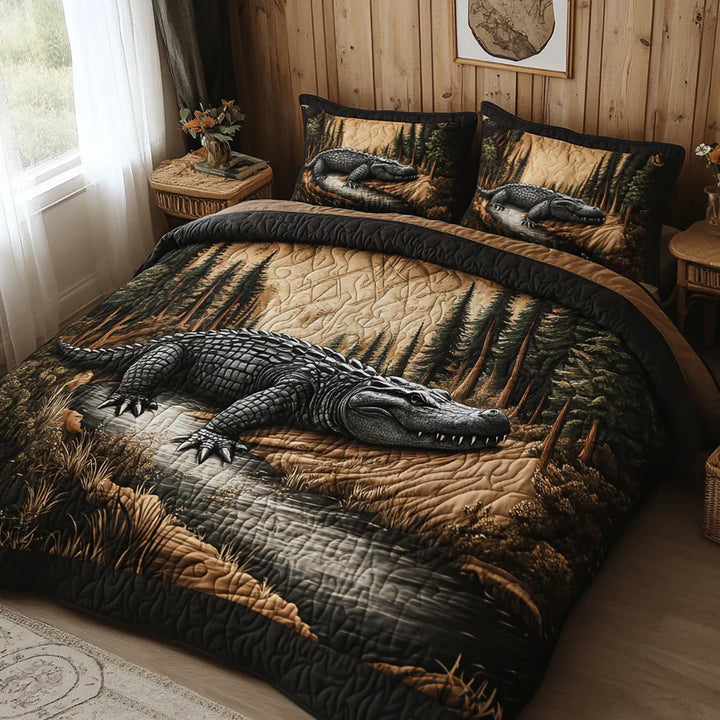 Parure de lit matelassée 3 pièces - Animaux de la Forêt