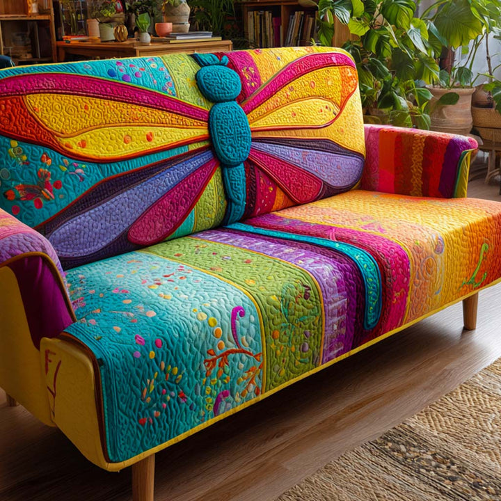 Housse de canapé matelassée – Libellules