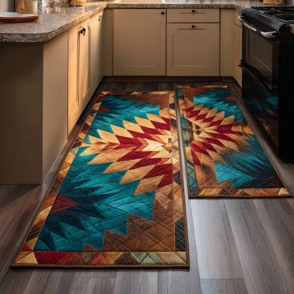 Tapis de cuisine antidérapant – Route ambrée