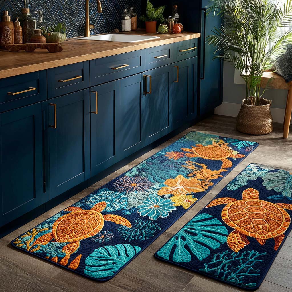 Tapis de cuisine antidérapant – Vie marine