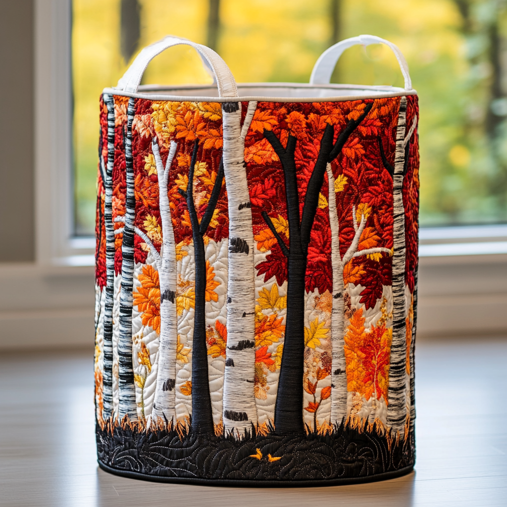 Panier à linge matelassé – Paysage forestier – vue 4
