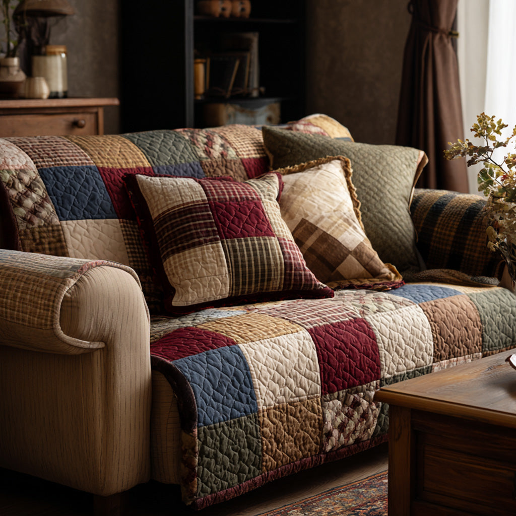 Housse de canapé matelassée – Motif d’automne – image 1