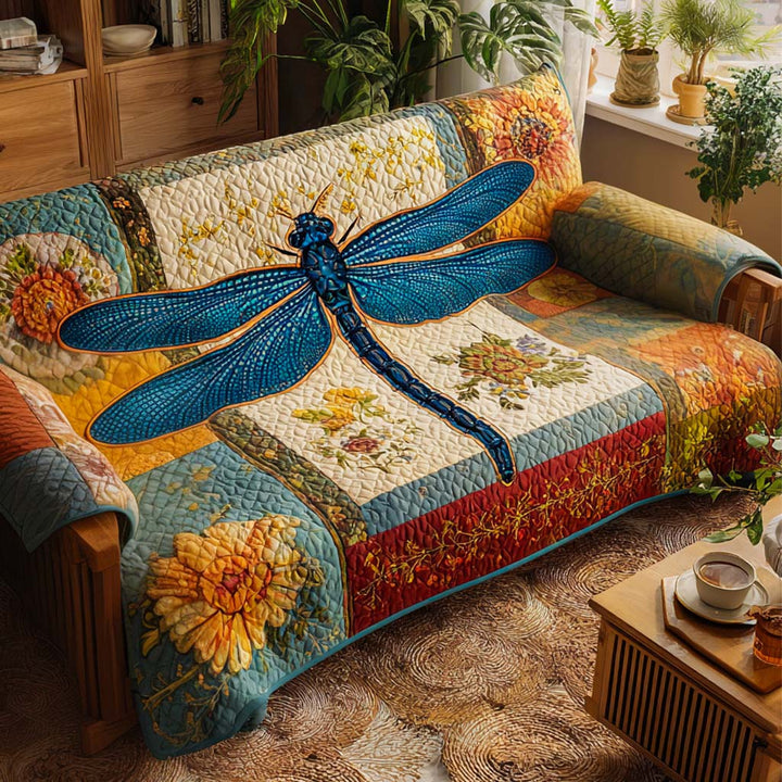 Housse de canapé matelassée – Libellules