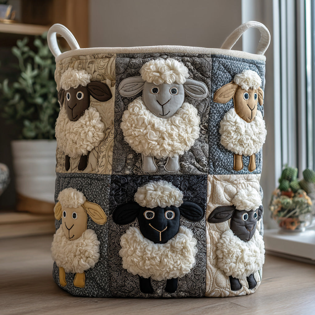 Panier à linge matelassé – Forme de mouton