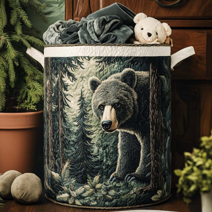 Panier à linge matelassé – Traces d’ours – vue 1
