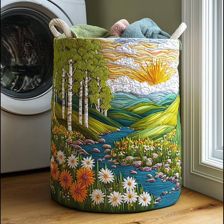 Panier à linge matelassé – Paysage naturel – vue 1