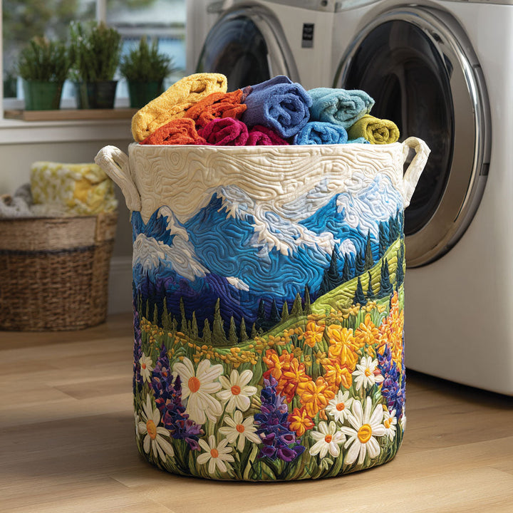 Panier à linge matelassé – Motif floral – vue 1