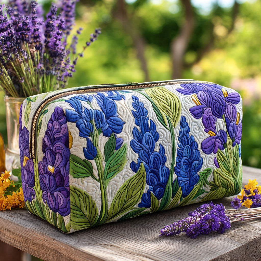 Trousse de maquillage matelassée motif floral – vue 1 – Maria Milano