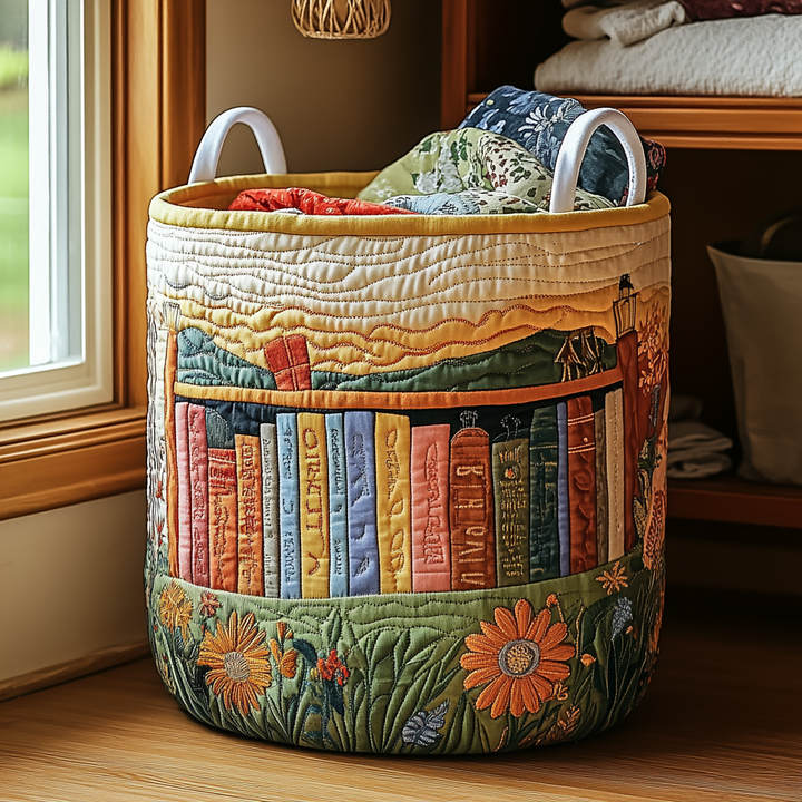 Panier à linge matelassé – Motif floral – vue 1