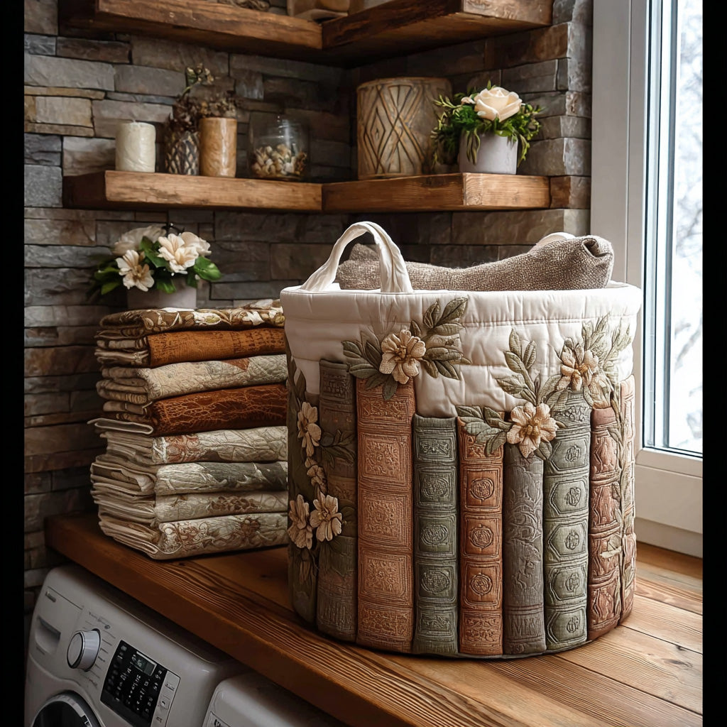 Panier à linge matelassé – Motif littéraire