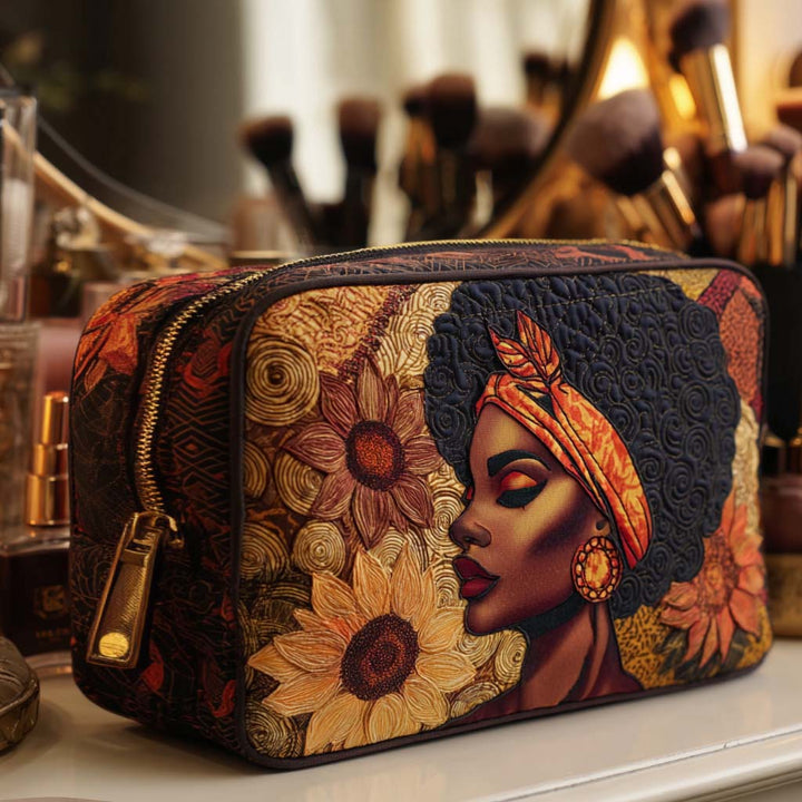 Trousse de maquillage matelassée fleur audacieuse – vue 1 – Maria Milano