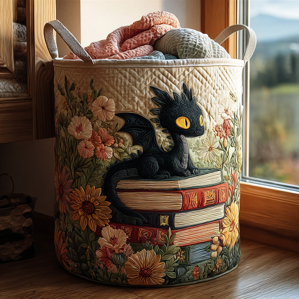Panier à linge matelassé – Motif littéraire – vue 1