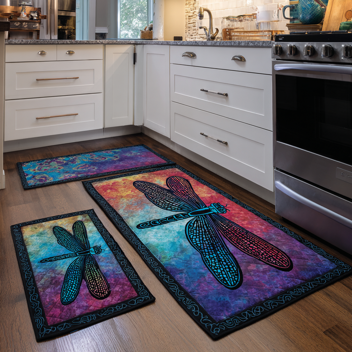Tapis de cuisine antidérapant – Libellule lumineuse