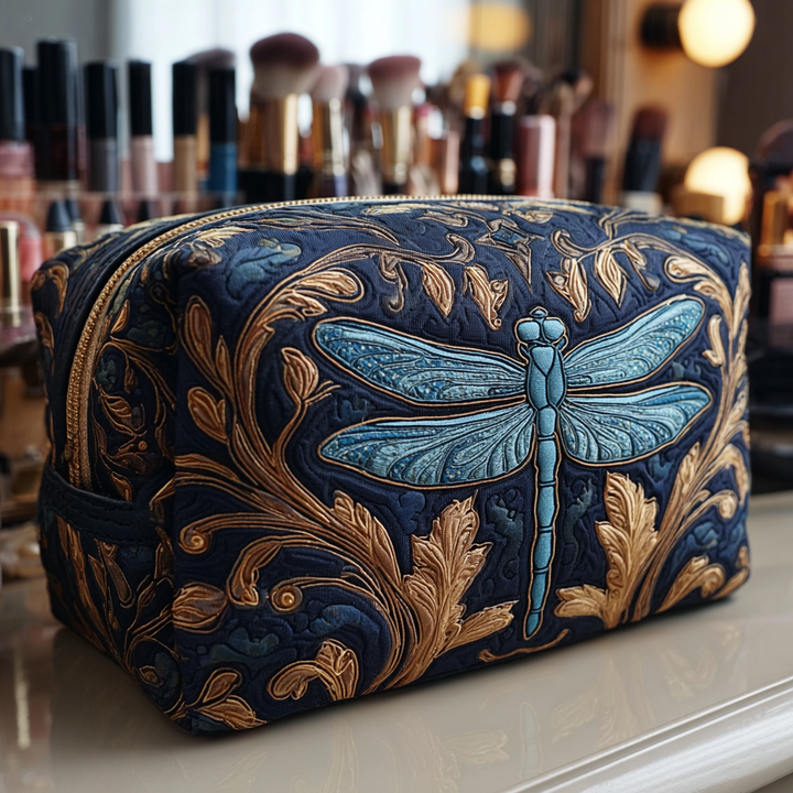 Trousse de maquillage matelassée libellule lumineuse – vue 1 – Maria Milano