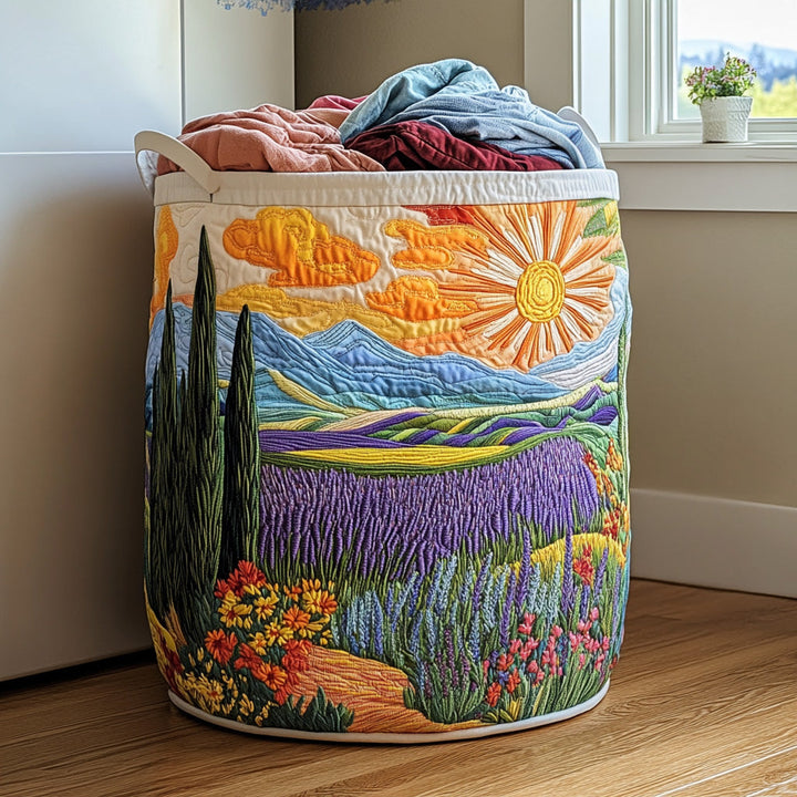 Panier à linge matelassé – Motif floral