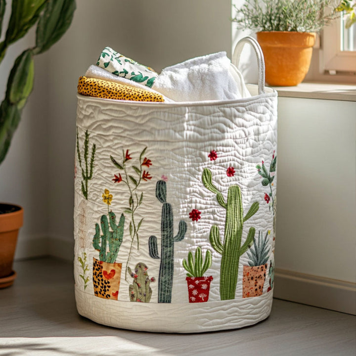 Panier à linge matelassé – Cactus – vue 1