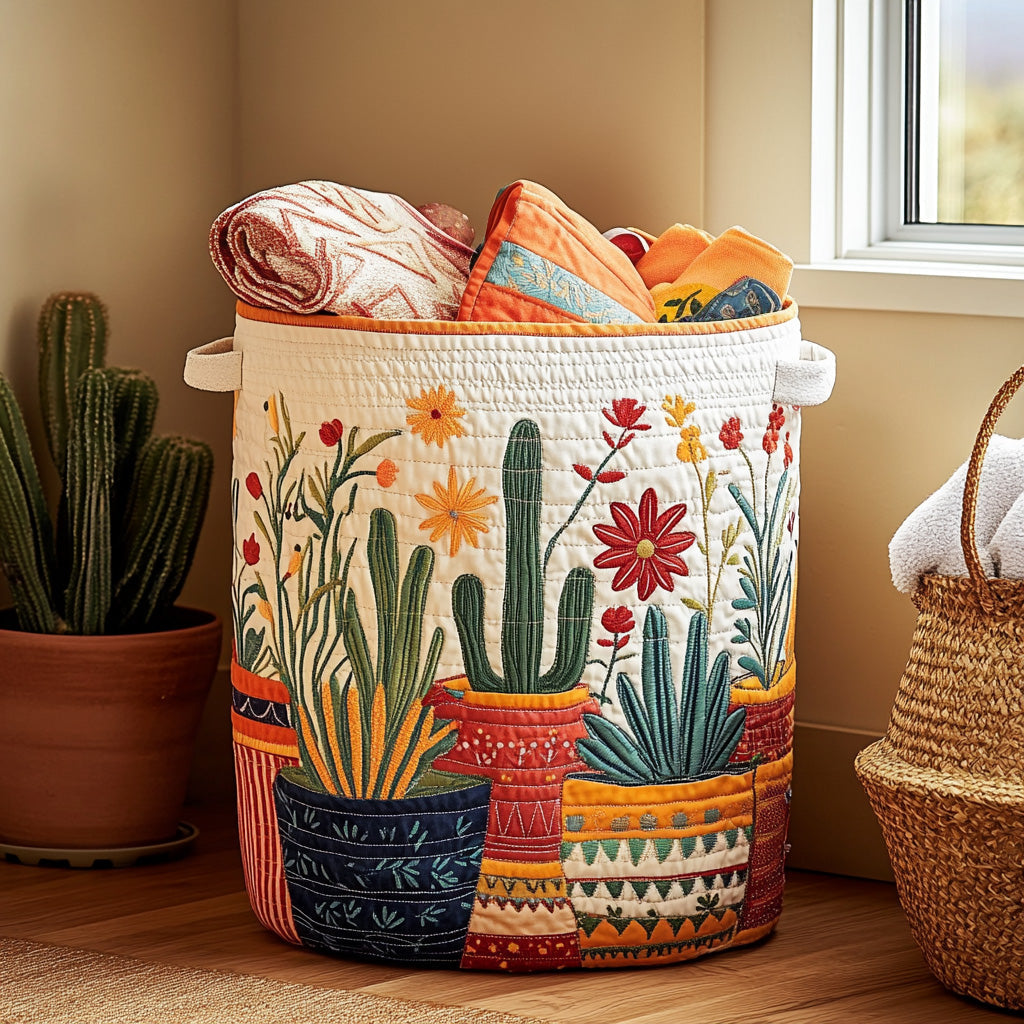 Panier à linge matelassé – Cactus – vue 1