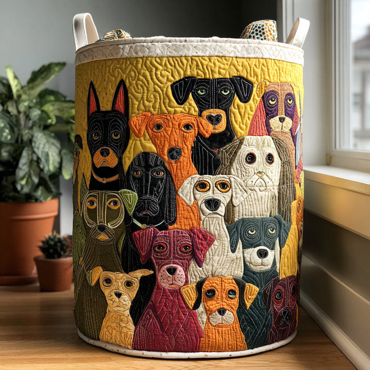 Panier à linge matelassé – Motif chiens – vue 6