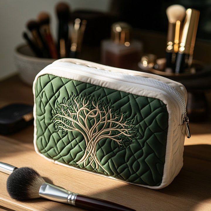 Trousse de maquillage matelassée racines célestes – vue 1 – Maria Milano