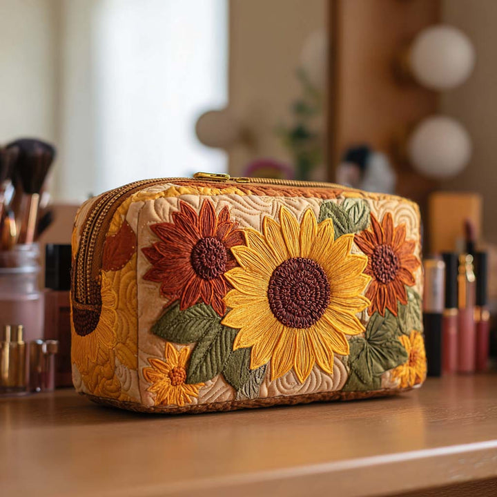 Trousse de maquillage matelassée détail joyeux – vue 1 – Maria Milano