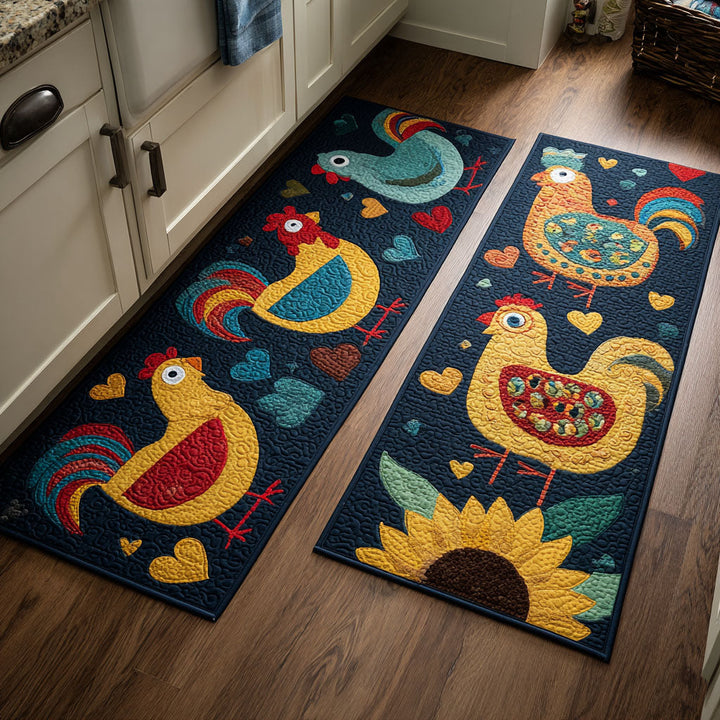 Tapis de cuisine antidérapant – Poules décoratives