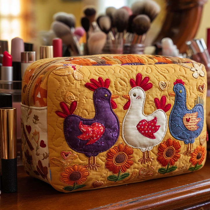 Trousse de maquillage matelassée poule – vue 1 – Maria Milano