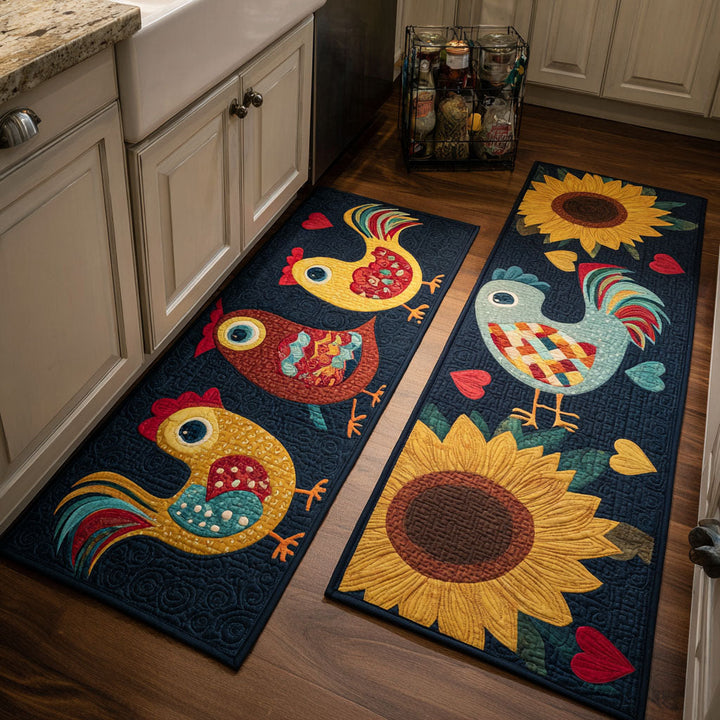 Tapis de cuisine antidérapant – Poules style campagne
