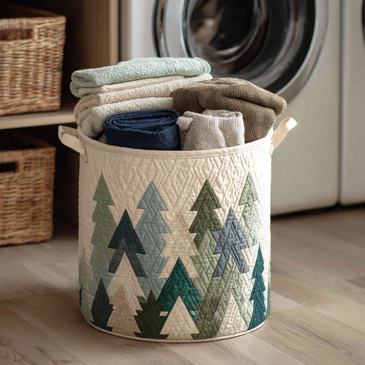 Panier à linge matelassé – Motif de Noël – vue 1