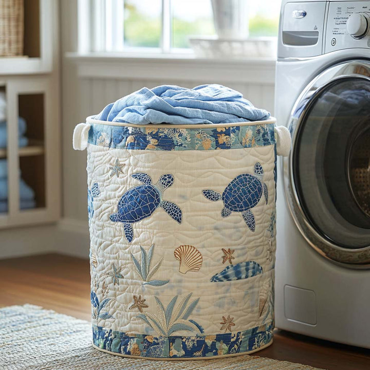 Panier à linge matelassé – Tortue marine – vue 1