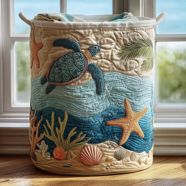 Panier à linge matelassé – Tortue marine – vue 4