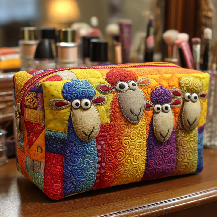 Trousse de maquillage matelassée – moutons