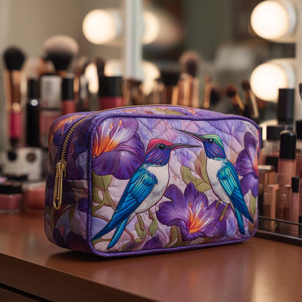 Trousse de maquillage matelassée ailes colorées – vue 1 – Maria Milano
