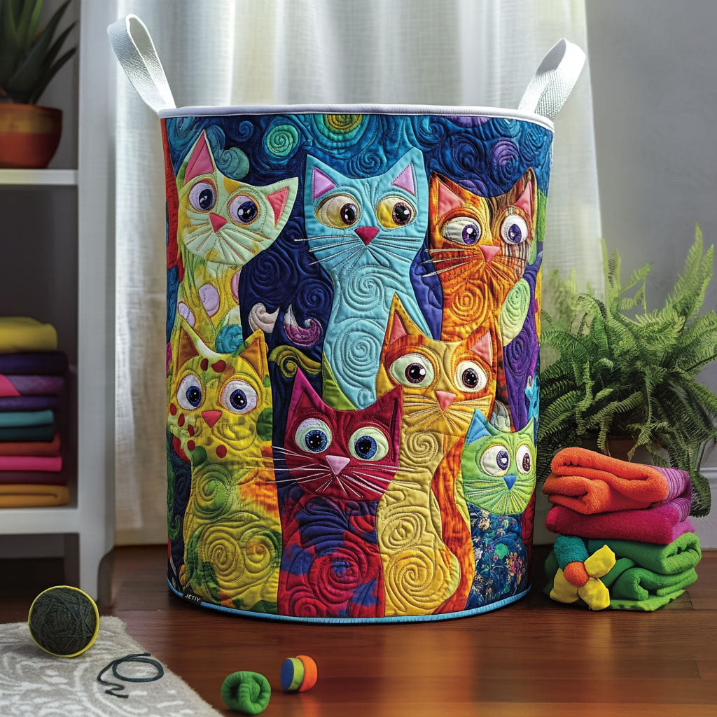 Panier à linge matelassé – Forme de chat