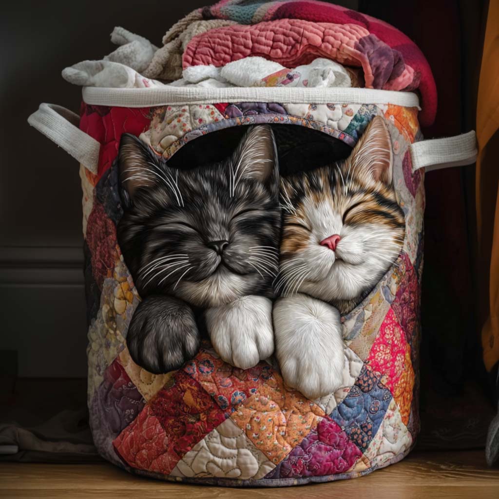 Panier à linge matelassé – Duo attendrissant – vue 1