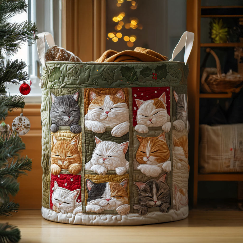 Panier à linge matelassé – Chat chaleureux – vue 4