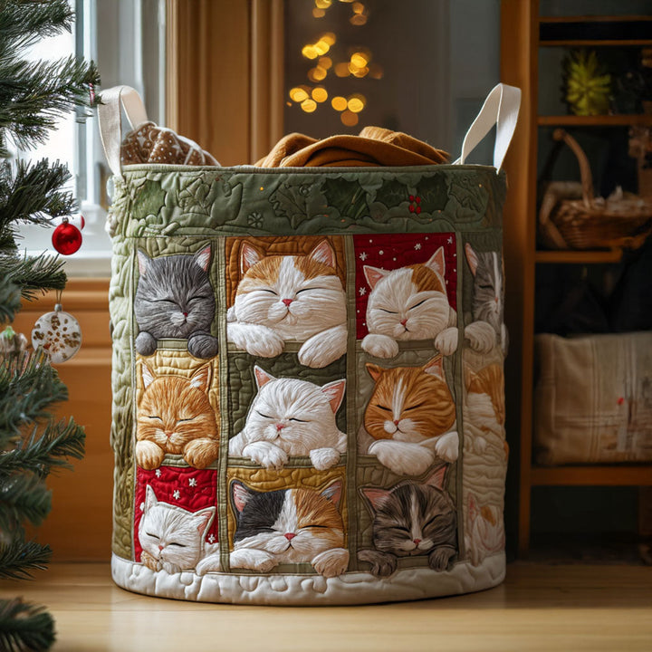Panier à linge matelassé – Chat chaleureux – vue 4