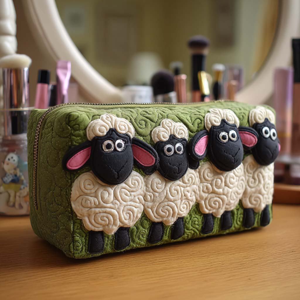 Trousse de maquillage matelassée tendre troupeau – vue 1 – Maria Milano