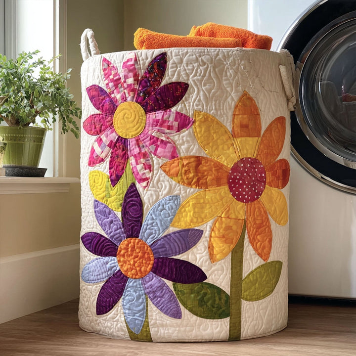 Panier à linge matelassé – Motif floral – vue 5