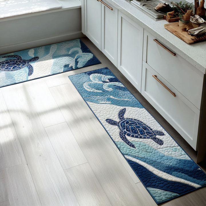 Tapis de cuisine antidérapant – Mer bleu profond