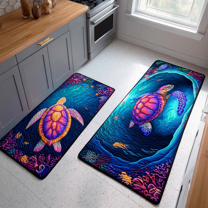 Tapis de cuisine antidérapant – Mer bleu profond