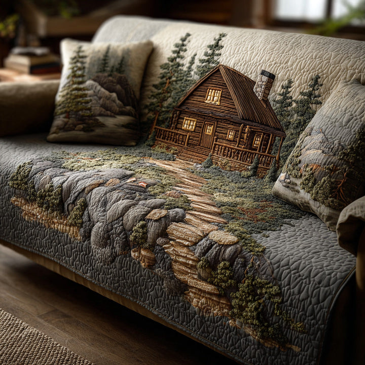 Housse de canapé matelassée – Motif forêt – image 1