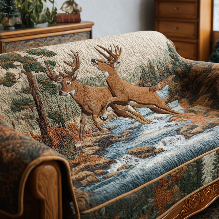 Housse de canapé matelassée – Cerfs
