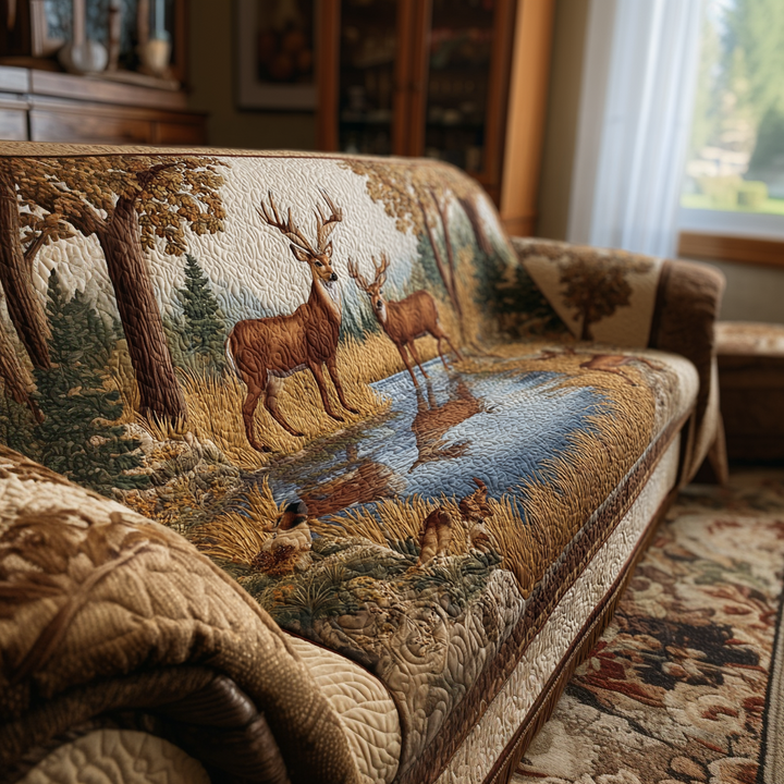 Housse de canapé matelassée – Cerfs de la vallée – image 1