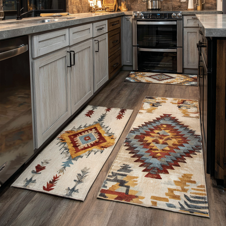 Tapis de cuisine antidérapant – Inspiration amérindienne