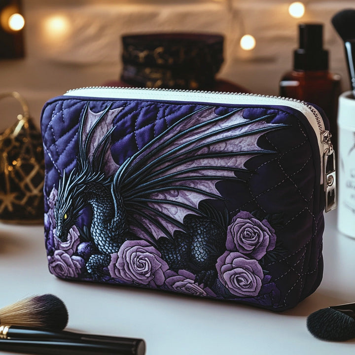 Trousse de maquillage matelassée fleur élégante – vue 1 – Maria Milano