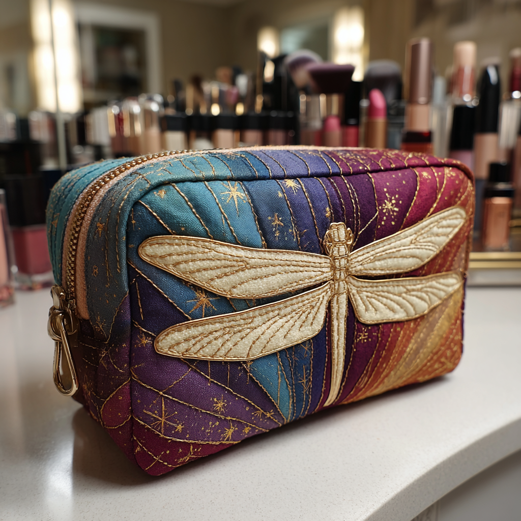 Trousse de maquillage matelassée libellule – vue 1 – Maria Milano