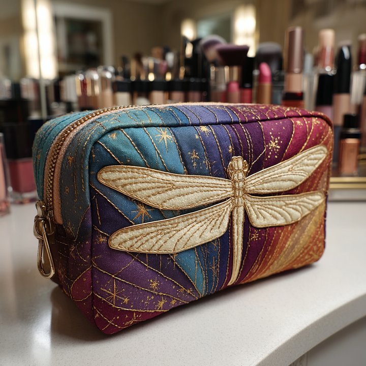 Trousse de maquillage matelassée libellule – vue 1 – Maria Milano