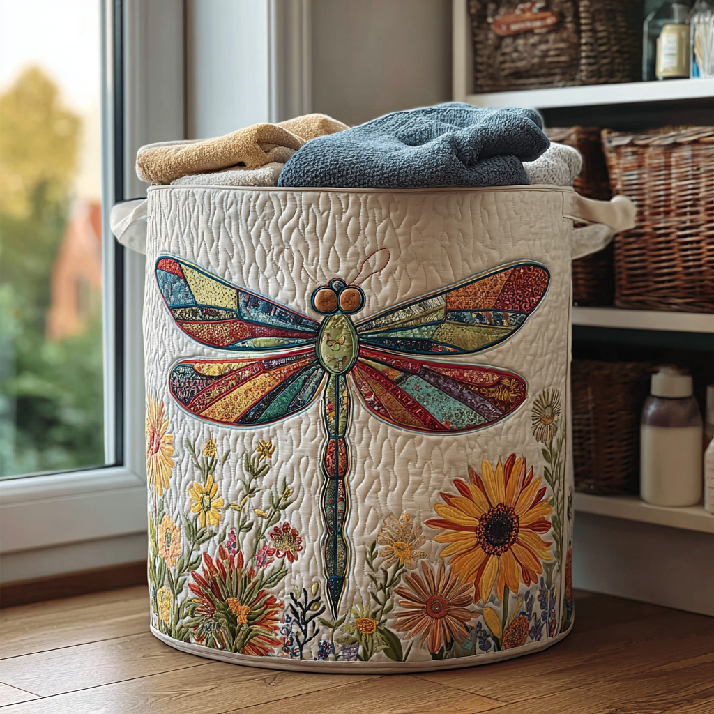 Panier à linge matelassé – Libellules – vue 1