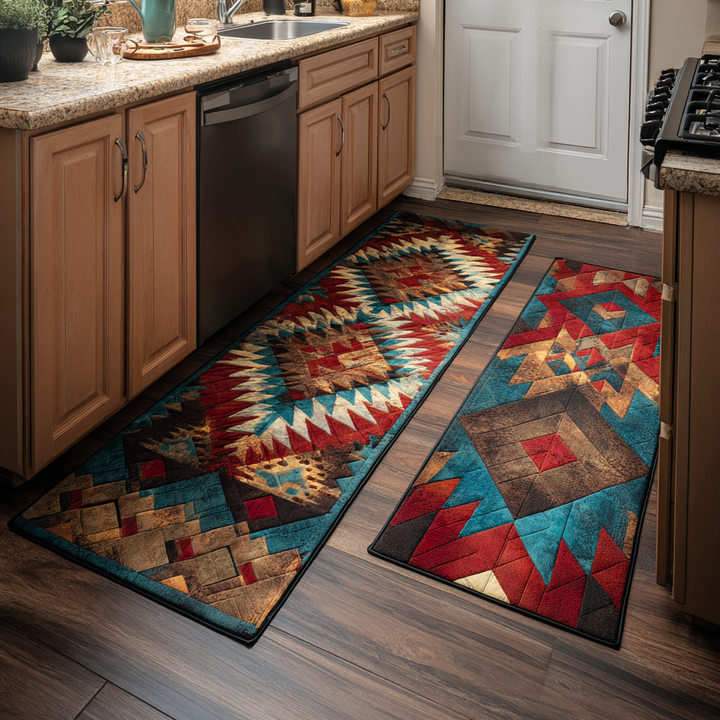 Tapis de cuisine antidérapant – Inspiration amérindienne