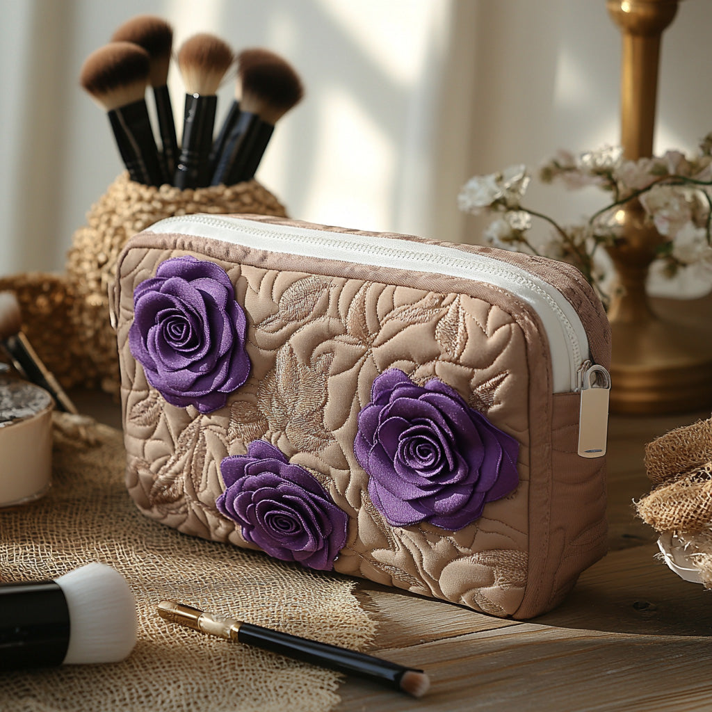Trousse de maquillage matelassée rose enchantée – vue 1 – Maria Milano